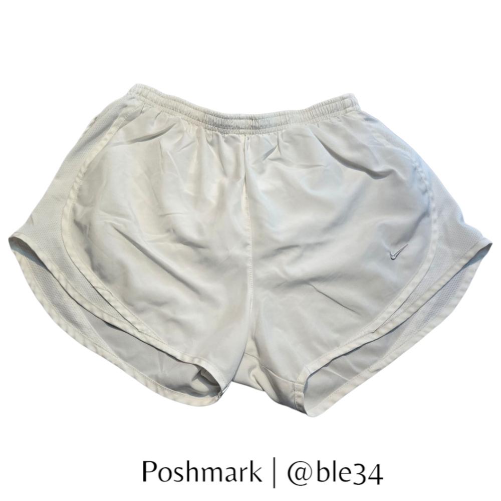 Nike White Dri-Fit Tempo Running Shorts Medium